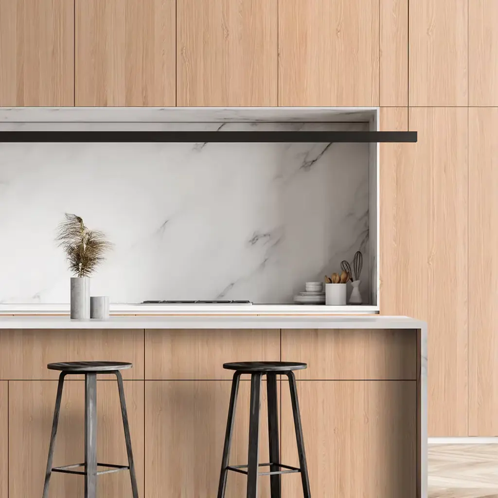 MDF Enchapado con Acabado de Madera Clara