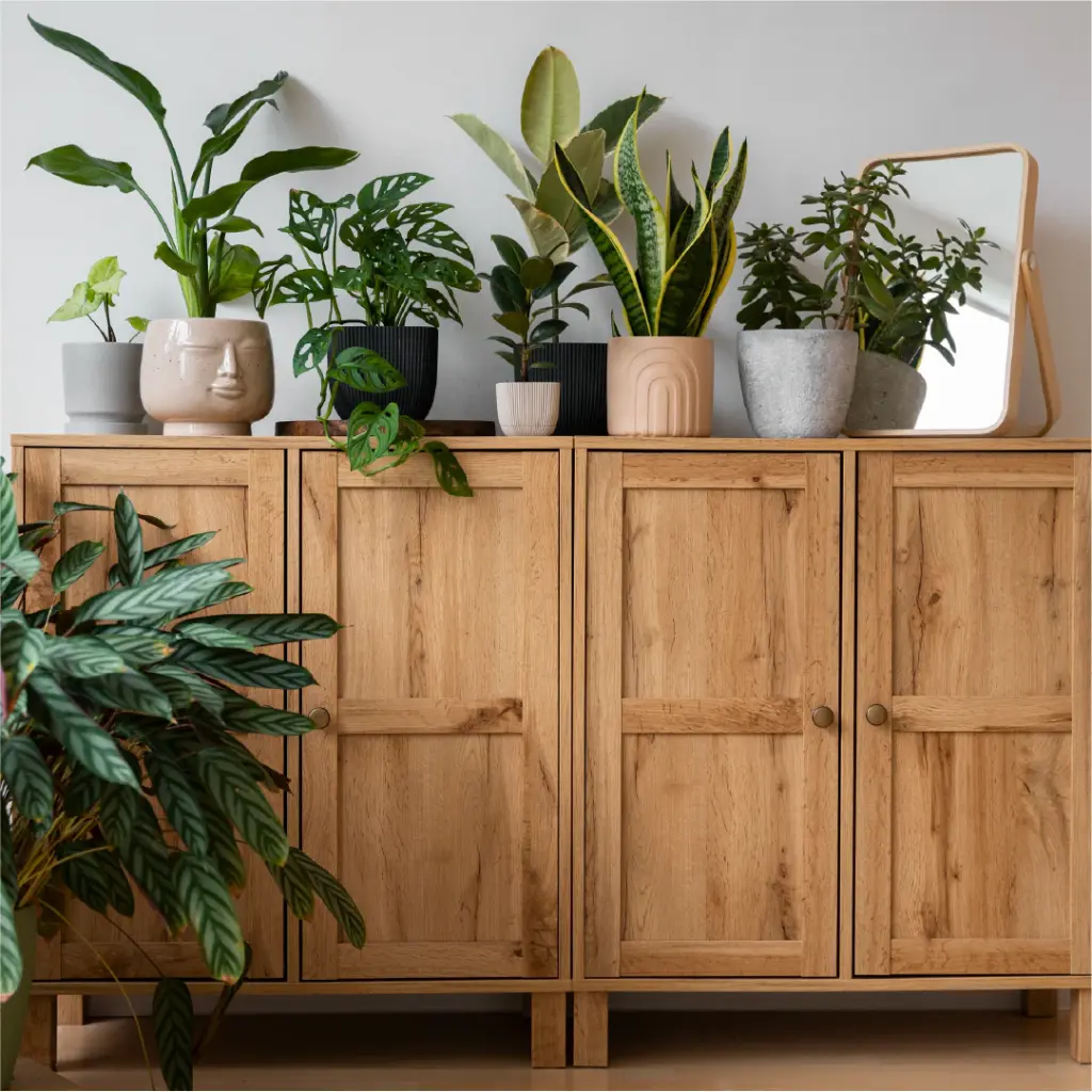 Abanico de muestras con distintos tonos y vetas de madera natural, representando las opciones de chapa disponibles para tableros de MDF Enchapado 6mm de Ferrenova.